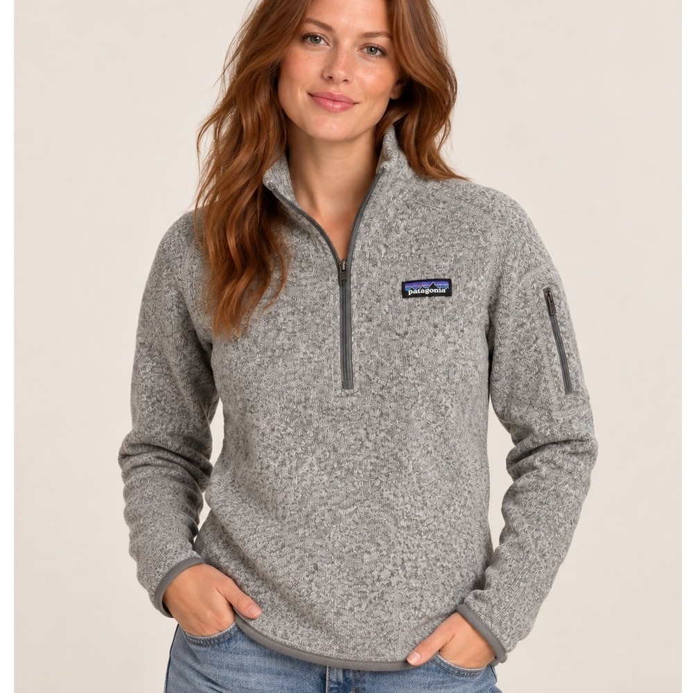 Patagonia Better Sweater 1/4 Zip Fleece Pullover Grey Heather STY25618 Small